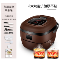 电饭煲家用迷你智能小电饭锅小型黄金蛋1-2-3-4人多功能宿舍单 稳重棕加厚内胆双胆(煮饭更香美味不串味)