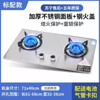 双灶液化气嵌入式台式两用式黄金蛋炉具节能家用 不锈钢标配 天然气