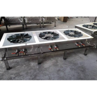 单眼三环矮汤炉商用韩式不锈钢低汤灶双眼节能煲汤黄金蛋熟食炉定制预售 三眼双环天然气155*55*40cm