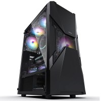 鬼武者黑色|彩虹rgb 电脑机箱台式灯全侧透游戏水冷atx大板背线机箱B3