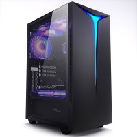 彩虹黑色|彩虹rgb 电脑机箱台式灯全侧透游戏水冷atx大板背线机箱B3