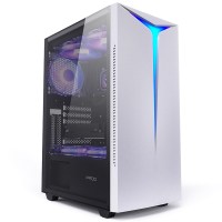 彩虹白色|彩虹rgb 电脑机箱台式灯全侧透游戏水冷atx大板背线机箱B3