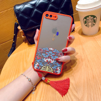 浮雕中国风适用7plus手机壳全包镜头防摔男女款ipe8plus磨砂透明7/8硅胶软边保护套i8网红情侣7新年潮B2