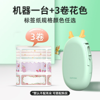 咔嗒T10灰湖绿+3卷花色标签【顺丰发货】|t10标签打印机家用手持小型贴纸便携式蓝牙热敏防水便签纸条码价格价签迷你姓