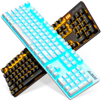 战警游戏机械键盘全键无冲电竞专用青轴黑轴红轴茶轴lol吃鸡外设有线87键104键台式电脑办公打字网吧D6