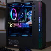 曜石黑|冰魄蓝电脑机箱台式机钢化玻璃水冷游戏粉色主机空箱atxG9