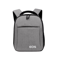 EOS时尚灰色小号1807《送礼包》|单反相机包微单便携双肩佳能尼康索尼专业数码摄影背包防水相机包