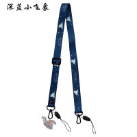 深蓝小飞象长背带挂绳+吊坠|手机背带绳带挂件挂饰手机壳带挂绳可斜挎单肩挂脖便携式包包长斜跨挂绳挂带可背卡扣可爱软妹女C3