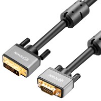 DVI24+5转VGA线(太空银) 2米|dvi转vga电脑显卡24+1转接头24+5公对公转换线连接显示器