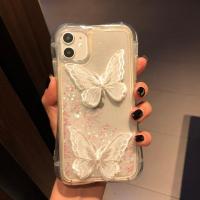 韩国ins超火蝴蝶适用ipe11pro x/xs/xr手机壳7/8p流沙O8