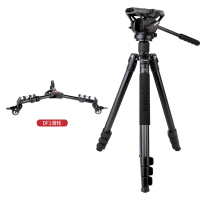 KX3939+DF1滑轮|kx3939摄像机三脚架独脚架专业单反滑轮三角架液压阻尼云台便携婚庆微电影视频摄影支架Z
