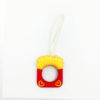 爱心薯条|手机挂绳指环扣挂饰挂件可爱手机扣指环绳短款手机壳指环扣手机绳硅胶指环手机圈小指环u盘硅胶圈吊绳短N7