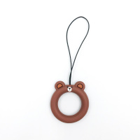 棕熊|手机挂绳指环扣挂饰挂件可爱手机扣指环绳短款手机壳指环扣手机绳硅胶指环手机圈小指环u盘硅胶圈吊绳短N7