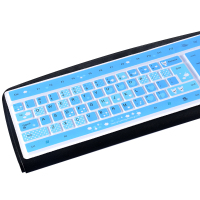 蓝色小熊[买2送1]|型台式机电脑键盘贴膜透明垫子硅胶膜垫按键保护套防尘罩盖贴纸可爱双飞燕104键双飞燕雷柏C9