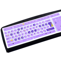 紫色爱情塔[买2送1]|型台式机电脑键盘贴膜透明垫子硅胶膜垫按键保护套防尘罩盖贴纸可爱双飞燕104键双飞燕雷柏C9