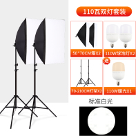 110W双灯套装(送暖光灯泡)|200瓦小型摄影棚套装柔光箱摄影灯静物拍摄台主播美颜嫩肤补光灯室内简易拍照灯拍摄灯摄影道
