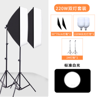 220瓦LED灯白光双灯套装|led摄影灯套装专业影棚设备常亮灯柔光箱静物产品拍照灯摄影棚网红拍摄