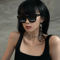 字母墨镜女2020年新款网红韩版潮近视带度数太阳眼镜ins大脸显瘦