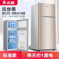 66A148双门金色标准款|小冰箱小型双门租房冷冻冷藏家用节能迷你宿舍电冰箱N4