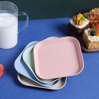 小麦秸秆家用吐骨碟点心小盘子干果盘餐桌垃圾盘零食小方盘浅盘