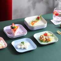 小麦秸秆家用吐骨碟点心小盘子干果盘餐桌垃圾盘零食小方盘