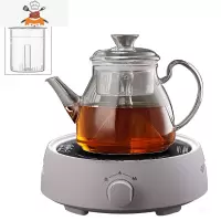 蒸茶壶玻璃蒸汽煮茶器家用茶具套装电陶炉煮茶壶烧水壶煮茶炉 C款蒸茶壶(双内胆)加电陶炉送4杯 敬平
