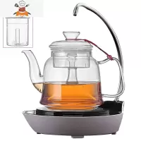 蒸茶壶玻璃蒸汽煮茶器家用茶具套装电陶炉煮茶壶烧水壶煮茶炉 B款蒸茶壶(双胆)加黑白抽水电陶炉送4杯 敬平