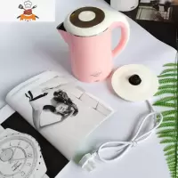 烧水壶低小功率800W瓦学生宿舍寝室专用电热水壶300W500W旅行家用 粉红色 双层800W1.2L 敬平