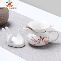 陶瓷茶具公道杯茶漏套装分茶器一体分茶杯紫砂装茶器公平杯公道杯 公道杯+送茶漏-功夫水点桃花 敬平