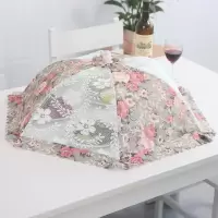 加密大号折叠圆形长方餐桌罩饭菜罩子防苍蝇盖菜罩食物罩菜伞 敬平 圆形绿色饭罩