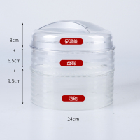保温菜罩多层可叠加餐桌罩防苍蝇防尘罩食物饭罩冬天加热盖菜罩子 敬平 盖子+盘碟+汤碟[套装:三层]