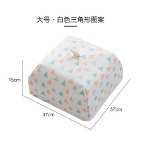 家用保温菜罩冬季加厚厨房可折叠餐桌罩菜食物剩菜盖饭菜罩子防尘 敬平 可折叠饭菜罩大号-白色三角形图案饭罩