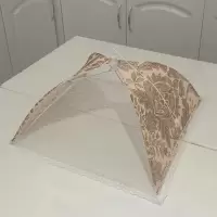 菜罩盖菜罩家用饭菜防尘罩餐桌罩折叠防苍蝇餐新款饭罩子大号家用 敬平 颜色随机:[方形-29cm]