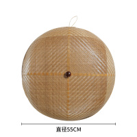 田园餐桌罩 精致竹编饭菜罩 手工剩菜盖伞餐厅食物防尘罩子防老鼠 敬平 中号直径约55cm饭罩
