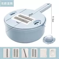 怡然五合一刨丝器切丝多功能切菜器厨房四面方刨切菜器 敬平 勺子款-北欧蓝10功能削皮器/切丝器