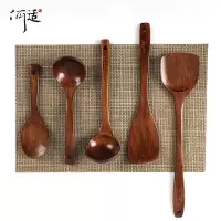 木铲子不粘锅专用家用可高温炒菜铲子木头质锅铲长柄汤勺厨房套装 敬平 炒菜铲+煎铲+汤勺+汤勺+饭勺