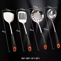 不锈钢锅铲套装全套勺铲大汤勺漏勺家用厨房稀饭勺盛粥勺炒菜铲子 敬平 锅铲+煎铲+汤勺+漏勺