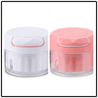 拉蒜搅蒜器家用蒜泥器迷你蒜蓉机切蒜手动多功能蒜泥摆摊货源 敬平 家庭装(生熟分离)粉+白两个装其他颜研磨碗(碎物器)