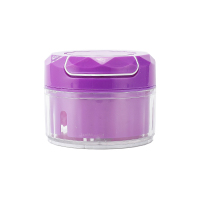 拉蒜搅蒜器家用蒜泥器迷你蒜蓉机切蒜手动多功能蒜泥摆摊货源 敬平 新款紫色拉蒜器304精钢刀头研磨碗(碎物器)