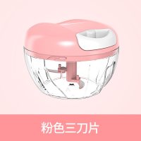 家用蒜泥器手动压蒜器切绞拉搅拌机搅蒜器大蒜捣蒜蒜蓉搅碎机 敬平 搅蒜器-(粉色)研磨碗(碎物器)