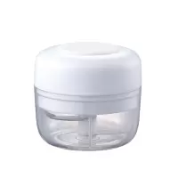 电动蒜泥家用迷你拉蒜器拍打蒜手动多功能捣蒜厨房绞切蒜蓉机 敬平 白色2刀叶(100ML)研磨碗(碎物器)