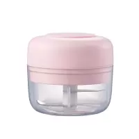 电动蒜泥家用迷你拉蒜器拍打蒜手动多功能捣蒜厨房绞切蒜蓉机 敬平 粉色2刀叶(100ML)研磨碗(碎物器)