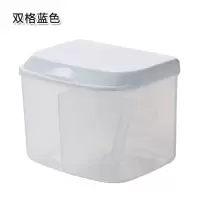 防潮多格组合装调味罐 厨房家用盐味精带勺子防尘可拆洗调料盒 敬平 双格蓝色