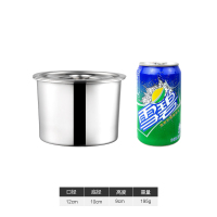 304加厚不锈钢味盅调料桶圆形调料罐厨房调料缸打蛋盆炖盅带盖盆 敬平 12cm带盖特厚304调味罐