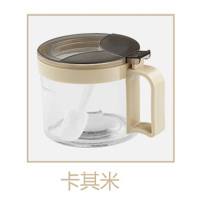 玻璃调料罐厨房盐罐调味罐家用佐料瓶收纳盒组合装调味瓶套装 敬平 单个卡其