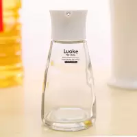 厨房创意防漏玻璃调味罐调味瓶套装油壶酱油瓶醋瓶调料瓶罐170ML 敬平 白色