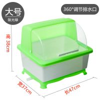 厨房碗架塑料碗柜碗筷收纳盒放碗碟沥水装碗箱带盖灶台厨具置物架 敬平 单层绿色