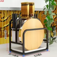 多功能不锈钢刀具砧板架放锅铲菜刀针板座置物收纳架厨房用品架子 敬平 D6黑色款(宽刀槽单筷筒)厨具架
