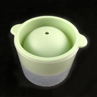 硅胶冰格冰球威士忌洋酒冰块盒DIY果冻圆形冰球制冰块盒圆形模具 敬平 绿色单个