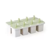 创意儿童雪糕模具塑料家用自制冰激凌做冰棒冰淇淋冰格冰棍制冰盒 敬平 绿色方形款(不带底座)